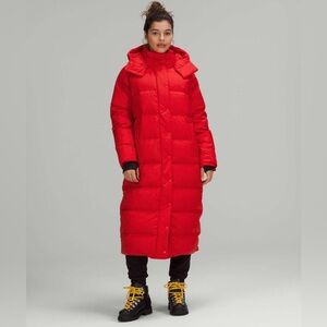 Lululemon Wunder Puff Long Jacket (Size 4, Grenadine Red)